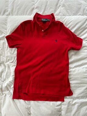 Ralph Lauren Red Short-Sleeve Polo with Navy Pony